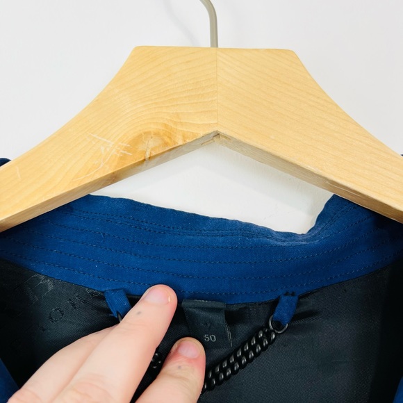 Burberry Prorsum 2014 Runway Blue 100% Silk Tailored Trench Coat UK L - Picture 8 of 14